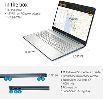 Foto 6 | Laptop Hp Portátil De 15,6 Pulgadas, Pantalla Hd, Intel Quad-core De 16 Gb/128 Gb - Venta Internacional.