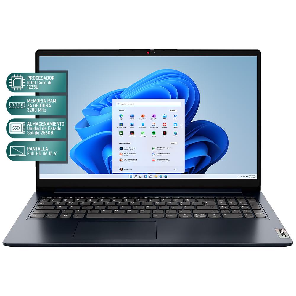 Foto 2 | Laptop Lenovo Ideapad 1 Intel Core I5 1235u 24gb Ram 256gb Ssd 15.6'' Windows 11 Home Teclado En Ingles + Mouse Dxt