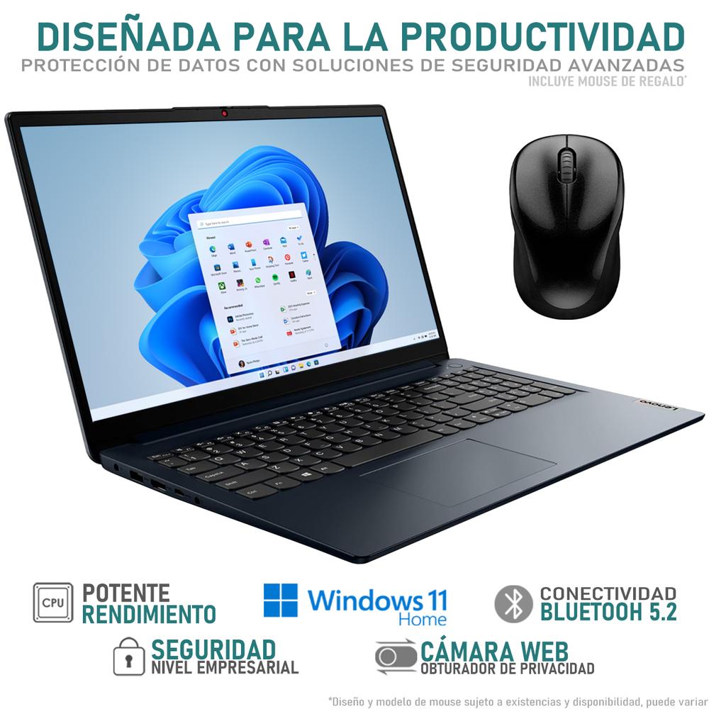 Foto 4 pulgar | Laptop Lenovo Ideapad 1 Intel Core I5 1235u 24gb Ram 256gb Ssd 15.6'' Windows 11 Home Teclado En Ingles + Mouse Dxt