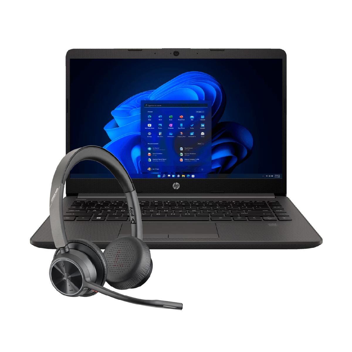 Foto 2 pulgar | Kit Laptop Hp 240r G9 + Diadema Hp Poly Voyager 4320 Usb-a + Adaptador Bt700