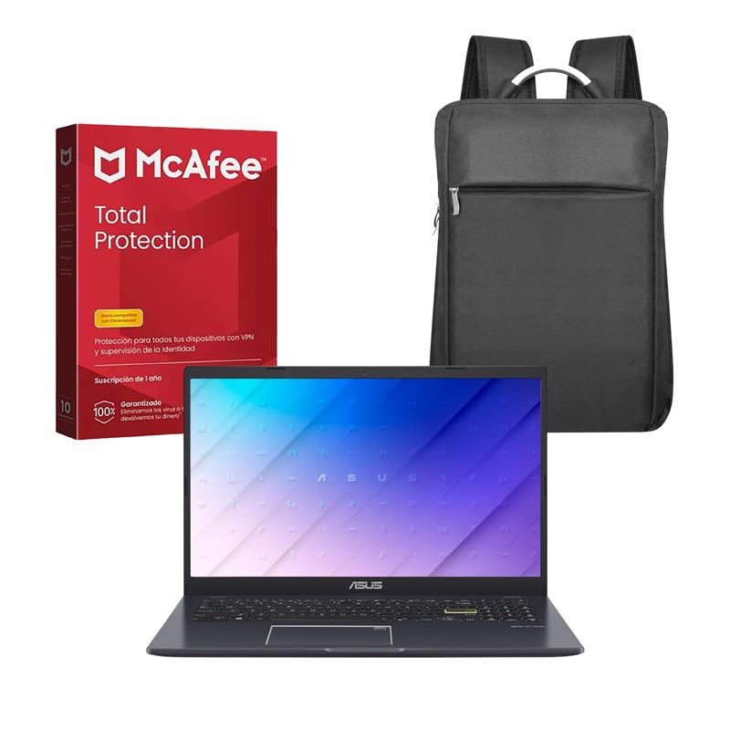 Foto 2 pulgar | Laptop Asus Vivobook E510ma + Antivirus Mcafee + Backpack Brobotix