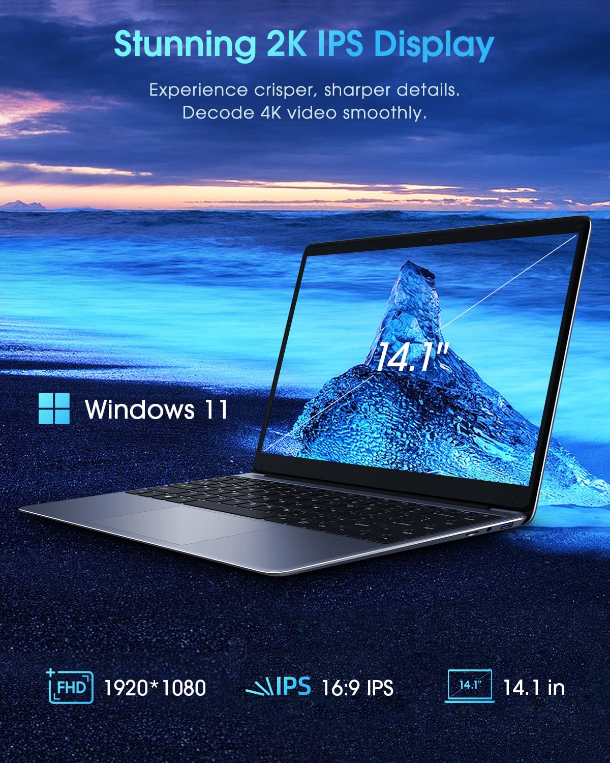 Foto 5 pulgar | Ordenador Portátil Chuwi Herobook Pro De 14,1 Pulgadas, 8 Gb De Ram Y 256 Gb Ssd, Windows 11 - Venta Internacional.