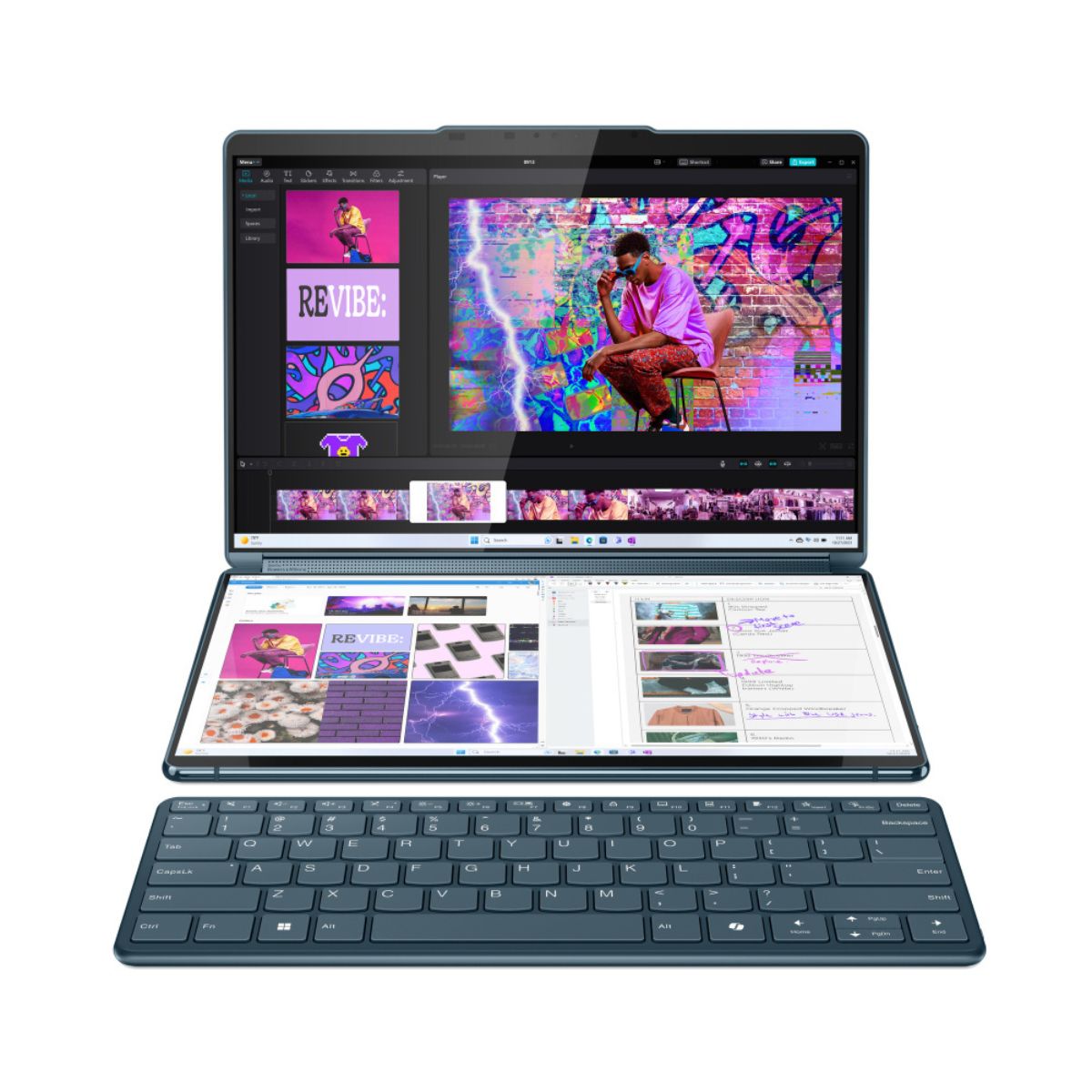 Laptop Lenovo Yoga Book 9 13.3'' Windows 11 Home Intel Core Ultra 7 16gb Ram 1tb Ssd Táctil Azul