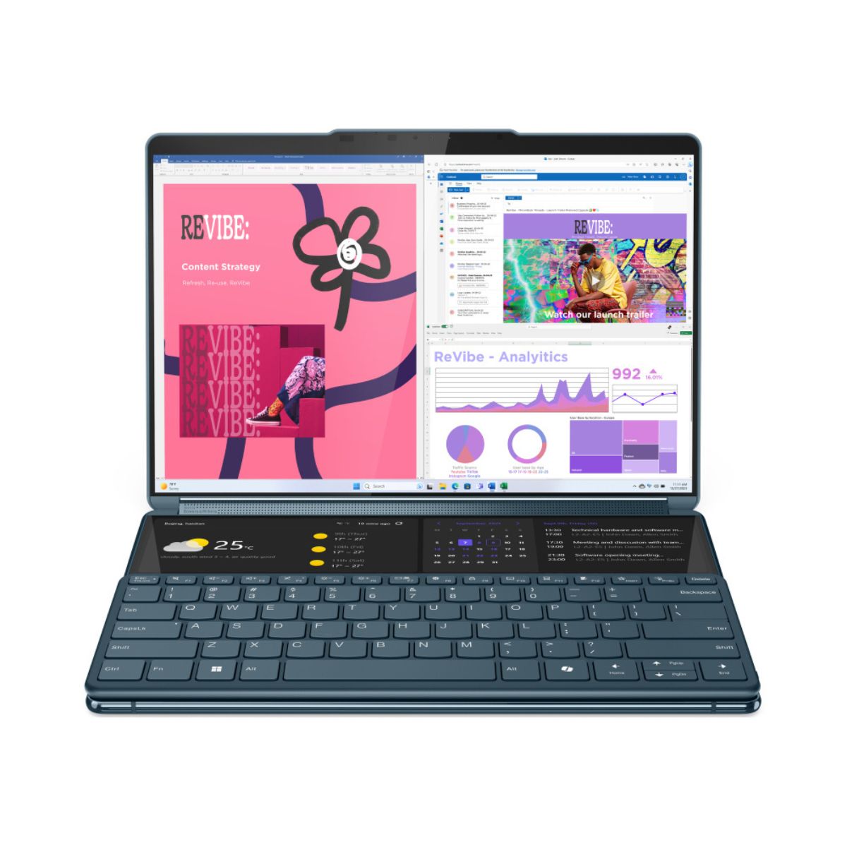 Foto 3 pulgar | Laptop Lenovo Yoga Book 9 13.3'' Windows 11 Home Intel Core Ultra 7 16gb Ram 1tb Ssd Táctil Azul