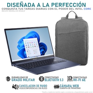 Foto 3 | Laptop Asus Vivobook Intel Core I5 1235u 24gb Ram 256gb Ssd 15.6'' Windows 11 Home Teclado En Ingles + Mochila