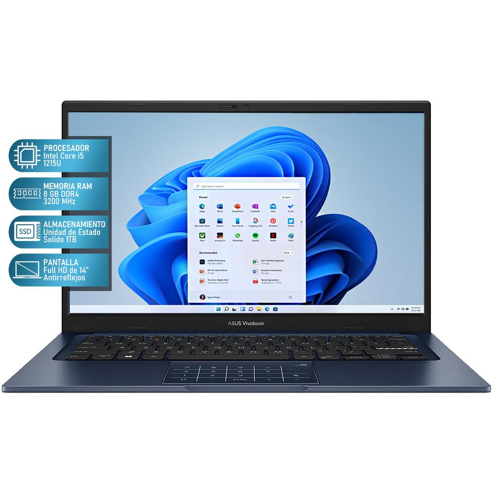 Foto 2 | Laptop Asus Vivobook 14 Intel Core I5 1235u 8gb Ram 1tb Ssd 14'' Windows 11 Home Teclado En Español