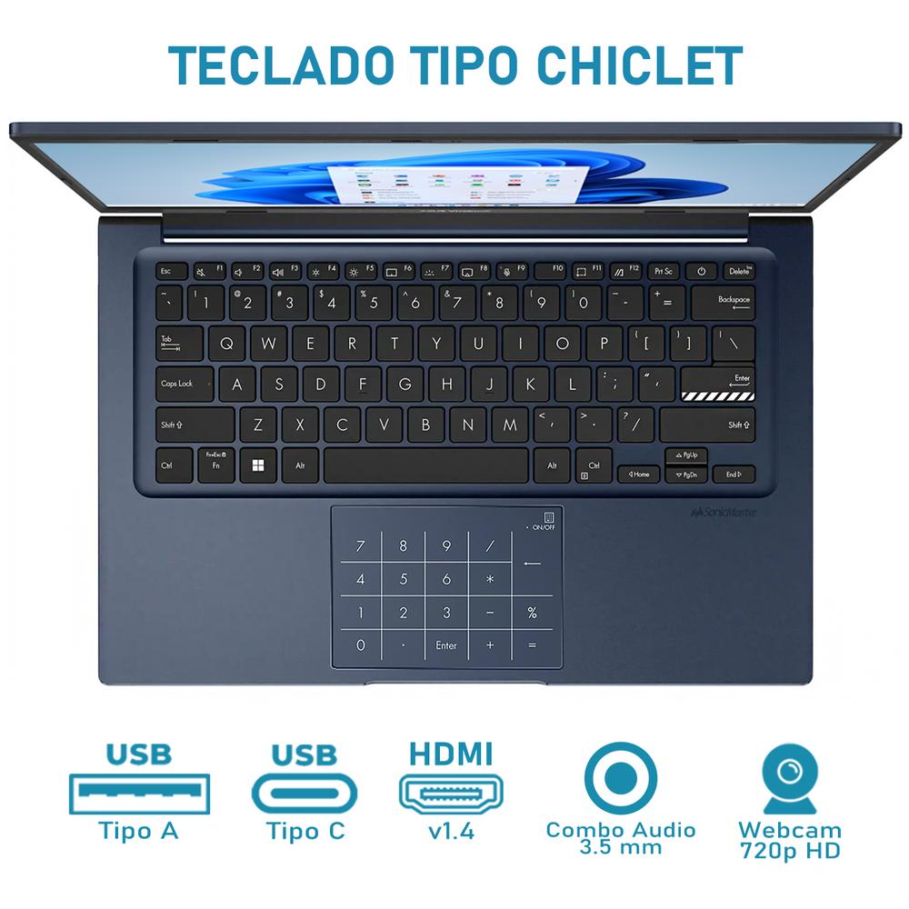 Foto 4 | Laptop Asus Vivobook 14 Intel Core I5 1235u 8gb Ram 1tb Ssd 14'' Windows 11 Home Teclado En Español