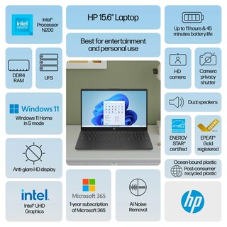 Foto 2 | Laptop Hp Essential N200 De 15.6 Pulgadas, 4 Núcleos, 32 Gb 384 Gb - Venta Internacional.