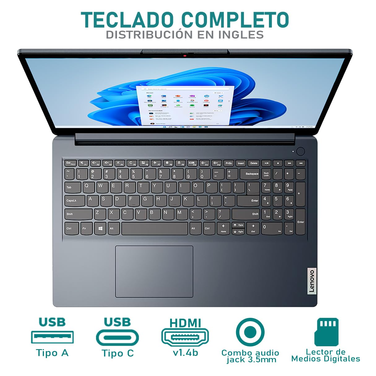 Foto 5 pulgar | Ordenador Portátil Lenovo Ideapad 1 15'' Fhd Ryzen 5 7520u 16 Gb Ram 256 Gb Ssd - Venta Internacional.
