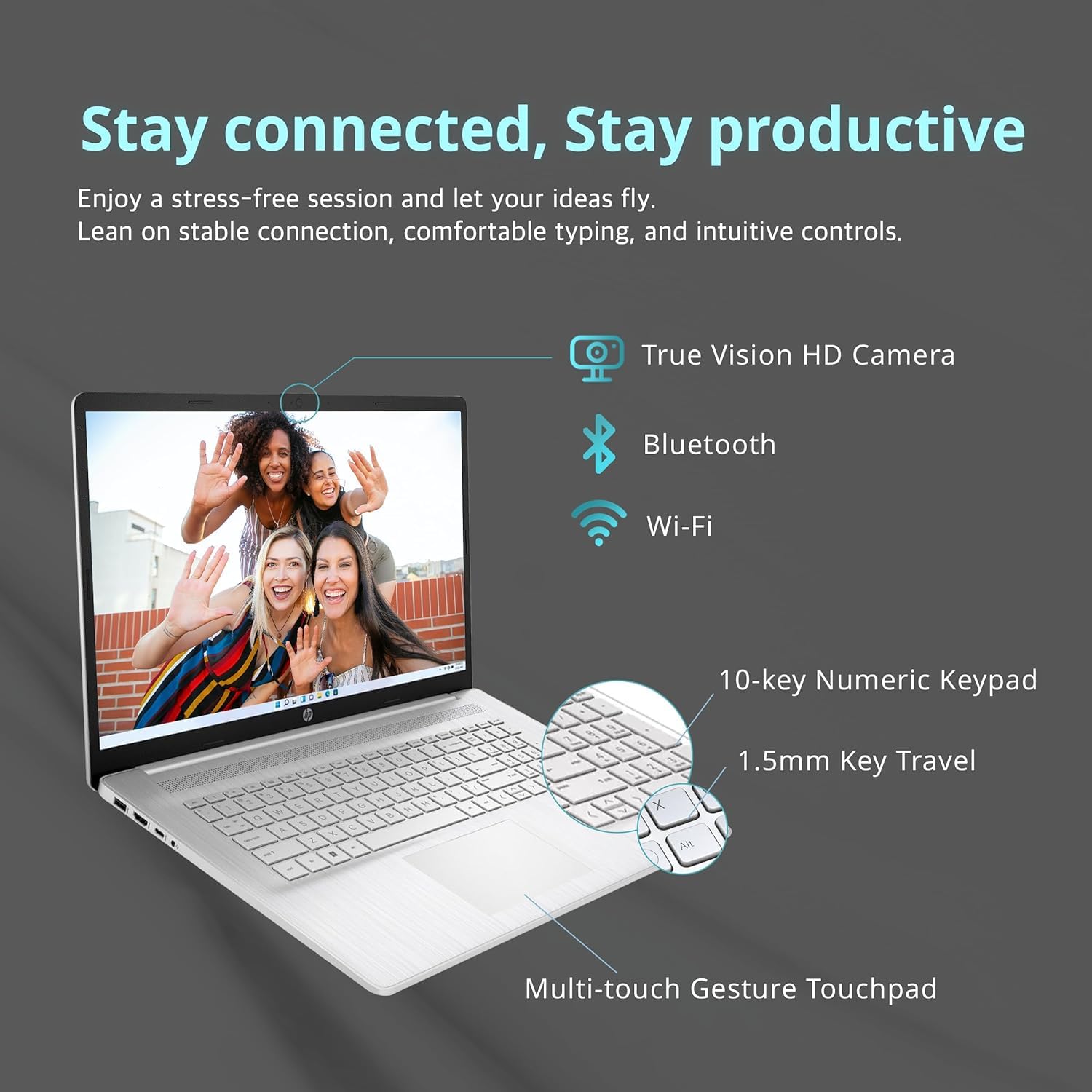 Foto 2 | Laptop Hp 2023 Más Nuevo, 17,3 Pulgadas, Hd+, Intel Core I3-1125g4, 12 Gb/256 Gb - Venta Internacional.