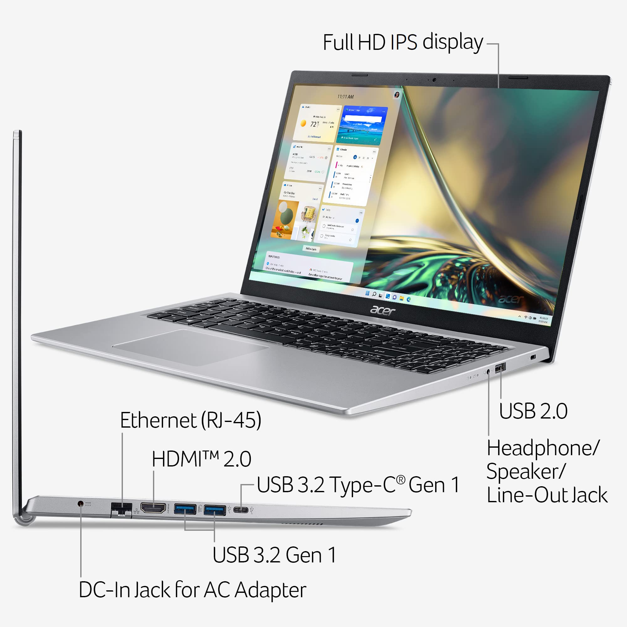 Foto 6 pulgar | Laptop Acer Aspire 5 A515-56-32dk Intel I3 de 15.6 " 4 Gb 128 Gb - Venta Internacional
