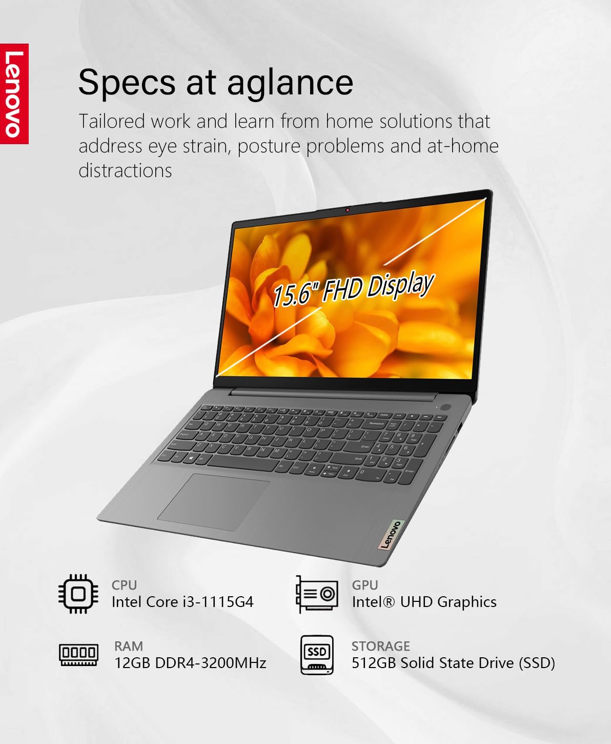 Foto 7 pulgar | Ordenador Portátil Lenovo Ideapad 3i 2023 15.6 Pulgadas Fhd Touch I3 12 Gb/512 Gb - Venta Internacional