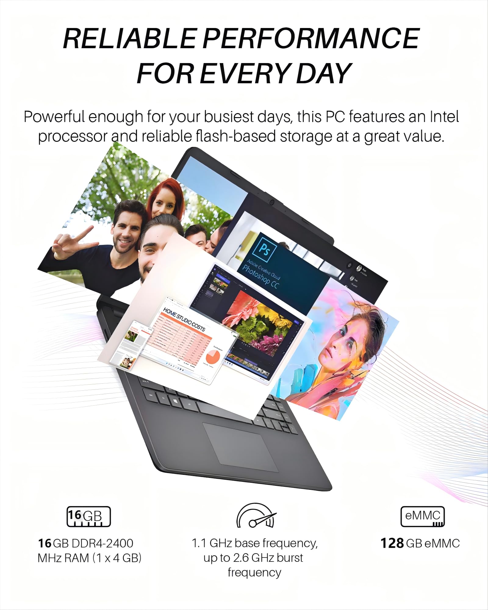 Foto 2 | Laptop Hp 14 Para Estudiantes Y Empresas Intel N4120 16gb/384gb - Venta Internacional.