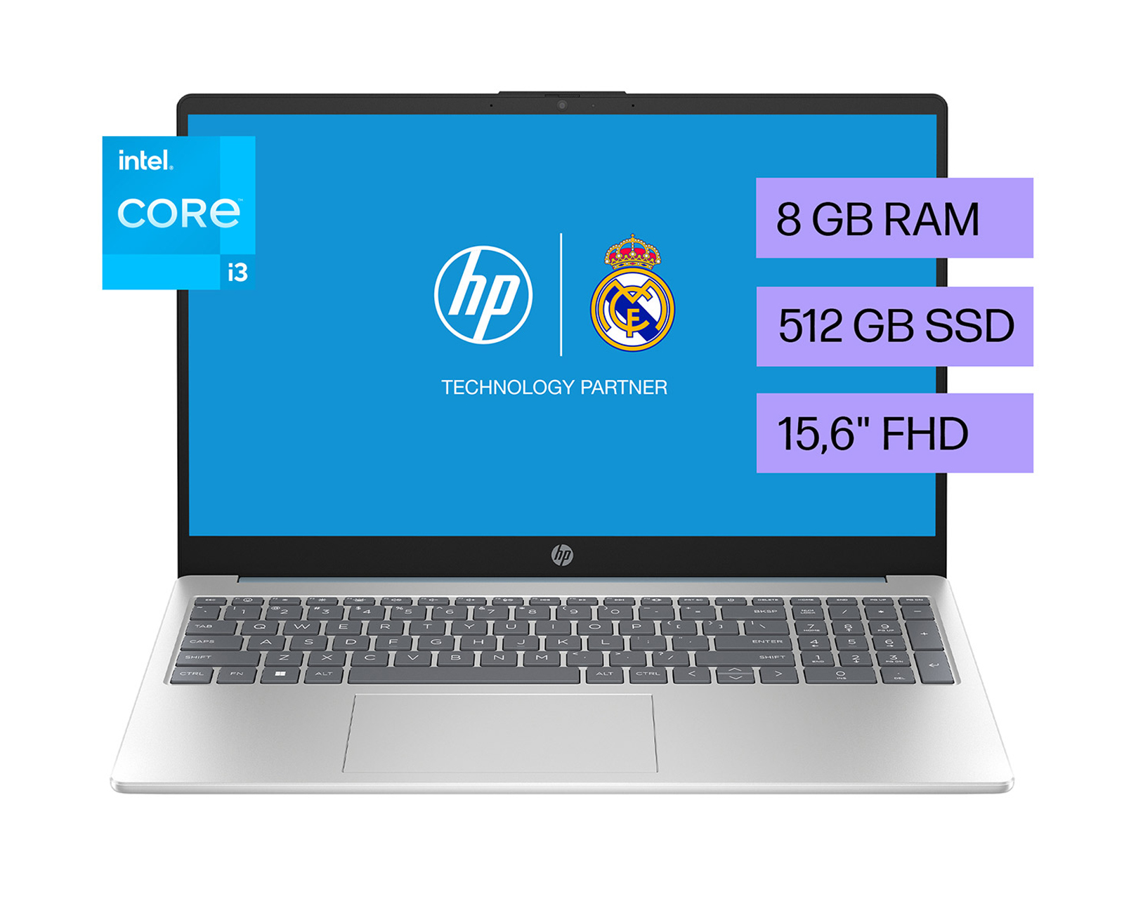 Laptop Hp 15-fd0026la, Windows 11 Home Single Language, 15.6'', Intel  Core™ I3, 8gb Ram, 512gb Ssd, Fhd