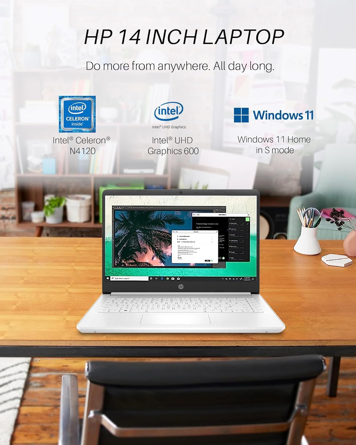 Foto 2 | Portátil Hp Ultra Light Intel Quad-core N4120 De 14 Pulgadas Con 16 Gb De Ram - Venta Internacional.