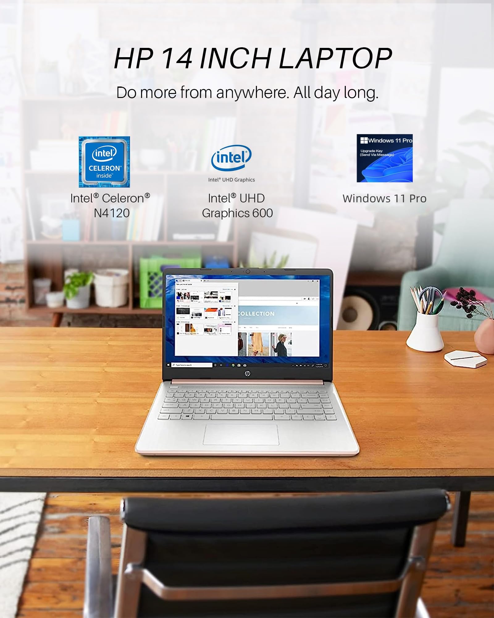 Foto 3 pulgar | Laptop Hp Stream 14'' Intel Quad-core N4120 16 Gb Ram 384 Gb - Venta Internacional.