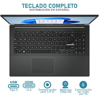 Foto 4 | Laptop Asus Vivobook Go 15 Intel Core I3 N305 8gb Ram 512gb Ssd 15.6'' Windows 11 Home Teclado En Español + Mouse Dxt