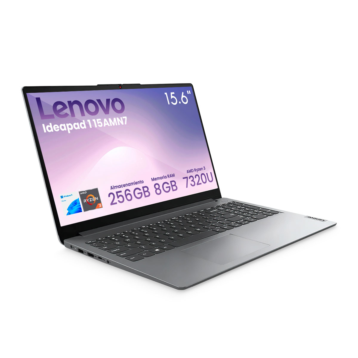 Foto 5 pulgar | Combo Laptop Lenovo Ideapad 1 15amn7 Amd Ryzen 3-7320u 8gb 256gb Ssd Fhd W11h Gris + Base Enfriadora