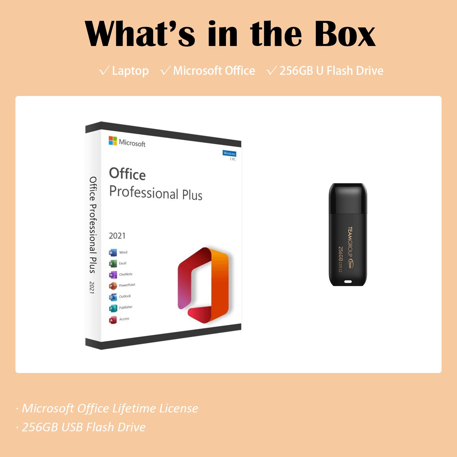 Foto 3 | Ordenador Portátil Hp Thin Everyday Office Lifetime Lisence De 14 Pulgadas, 8 Gb/64 Gb - Venta Internacional.