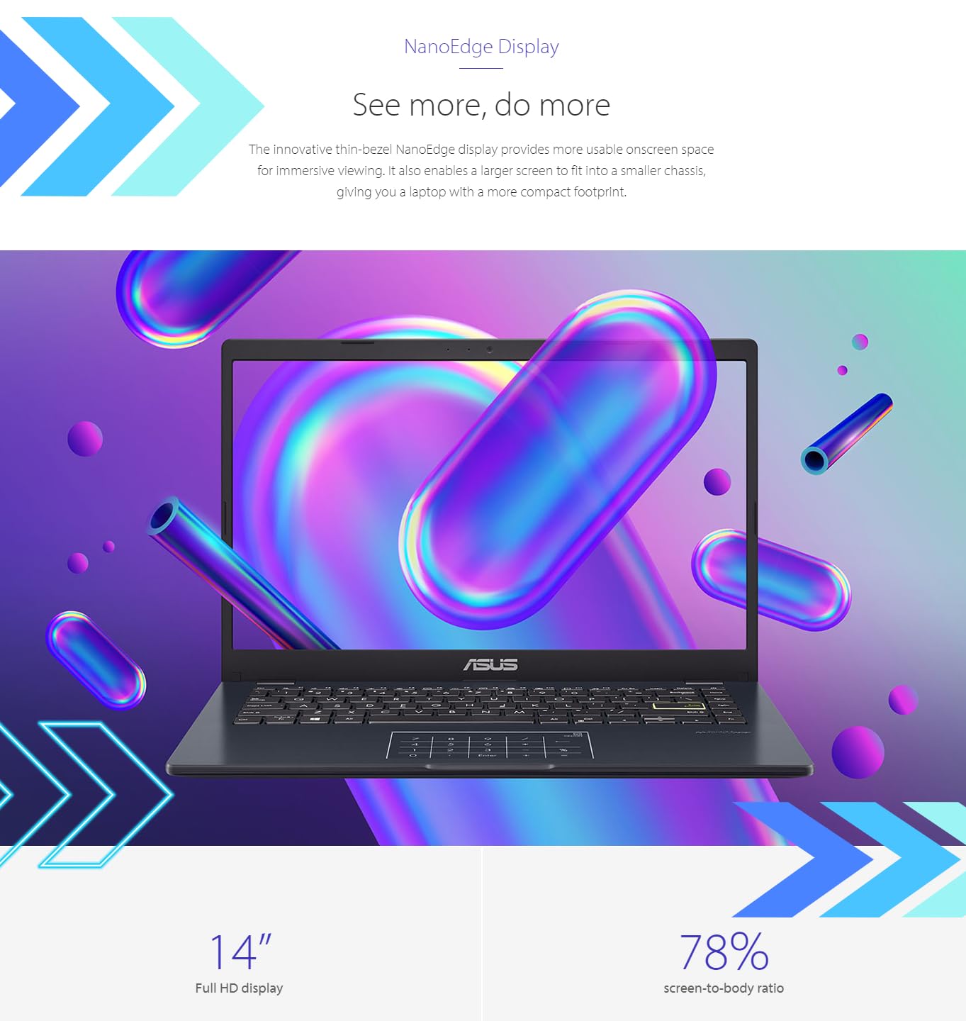 Foto 5 pulgar | Ordenador Portátil Asus Vivobook Go 14 Fhd Intel Celeron N4020 De 4 Gb/256 Gb - Venta Internacional.