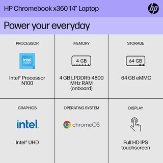 Foto 2 | Portátil Hp Chromebook X360 Con Pantalla Táctil Hd De 14 Pulgadas, 4 Gb/64 Gb, Ssd - Venta Internacional.