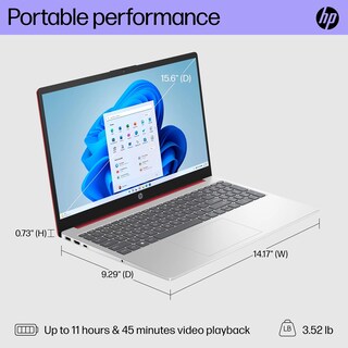 Foto 3 | Ordenador Portátil Hp 15.6 Con Pantalla Hd De 16 Gb De Ram Y 128 Gb De Almacenamiento, Color Rojo - Venta Internacional