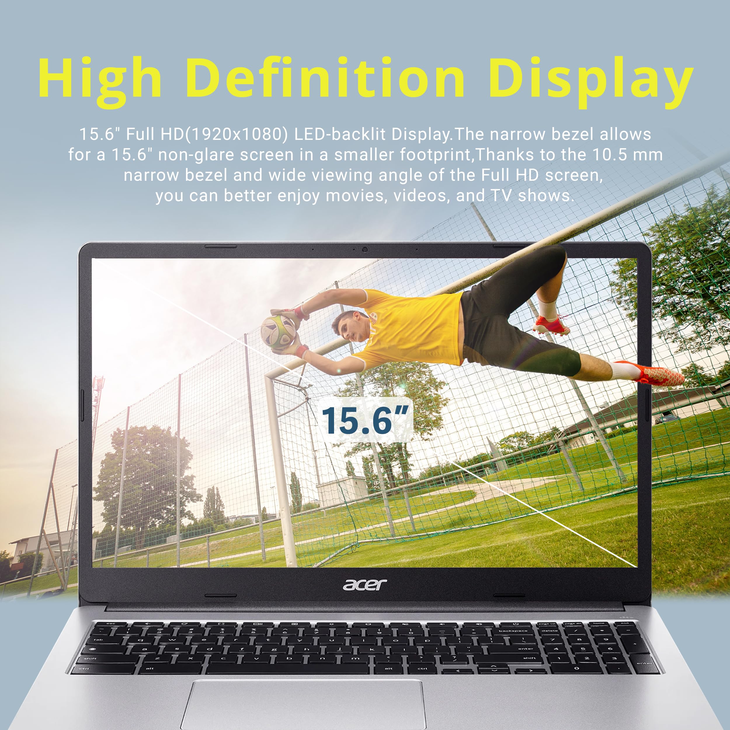 Foto 3 | Portátil Acer Chromebook De 15,6 Pulgadas Full Hd Intel Celeron De 4 Gb/64 Gb - Venta Internacional.