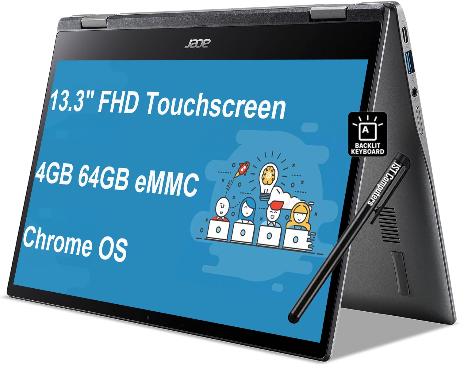 Ordenador Portátil Acer Chromebook Spin 513 2 En 1 De 13,3'', 4 Gb De Ram, 64 Gb - Venta Internacional.