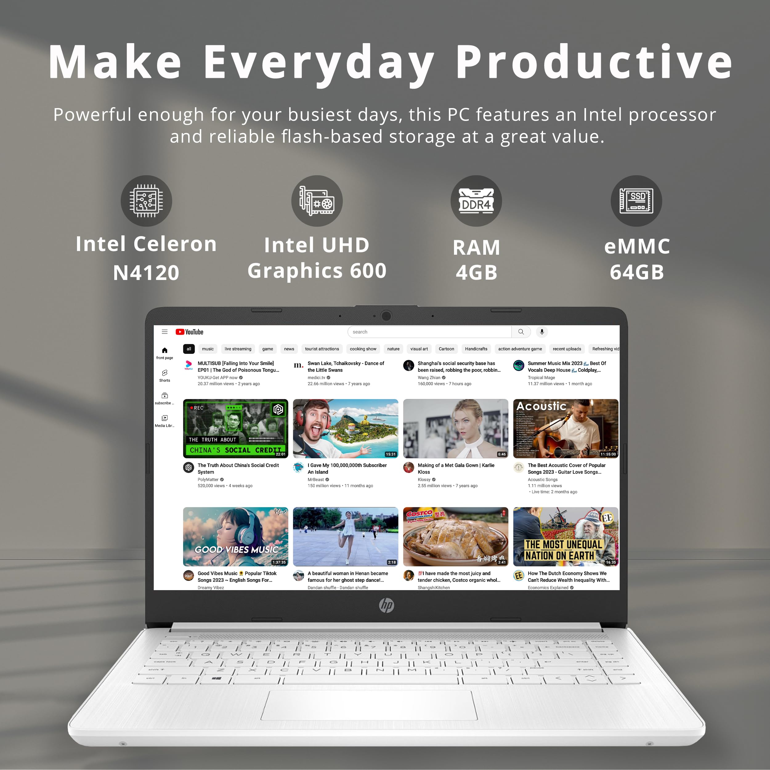 Foto 2 | Laptop Hp Stream Intel Celeron N4000 De 14 Pulgadas Con 4 Gb De Ram Y 64 Gb De Ssd - Venta Internacional.