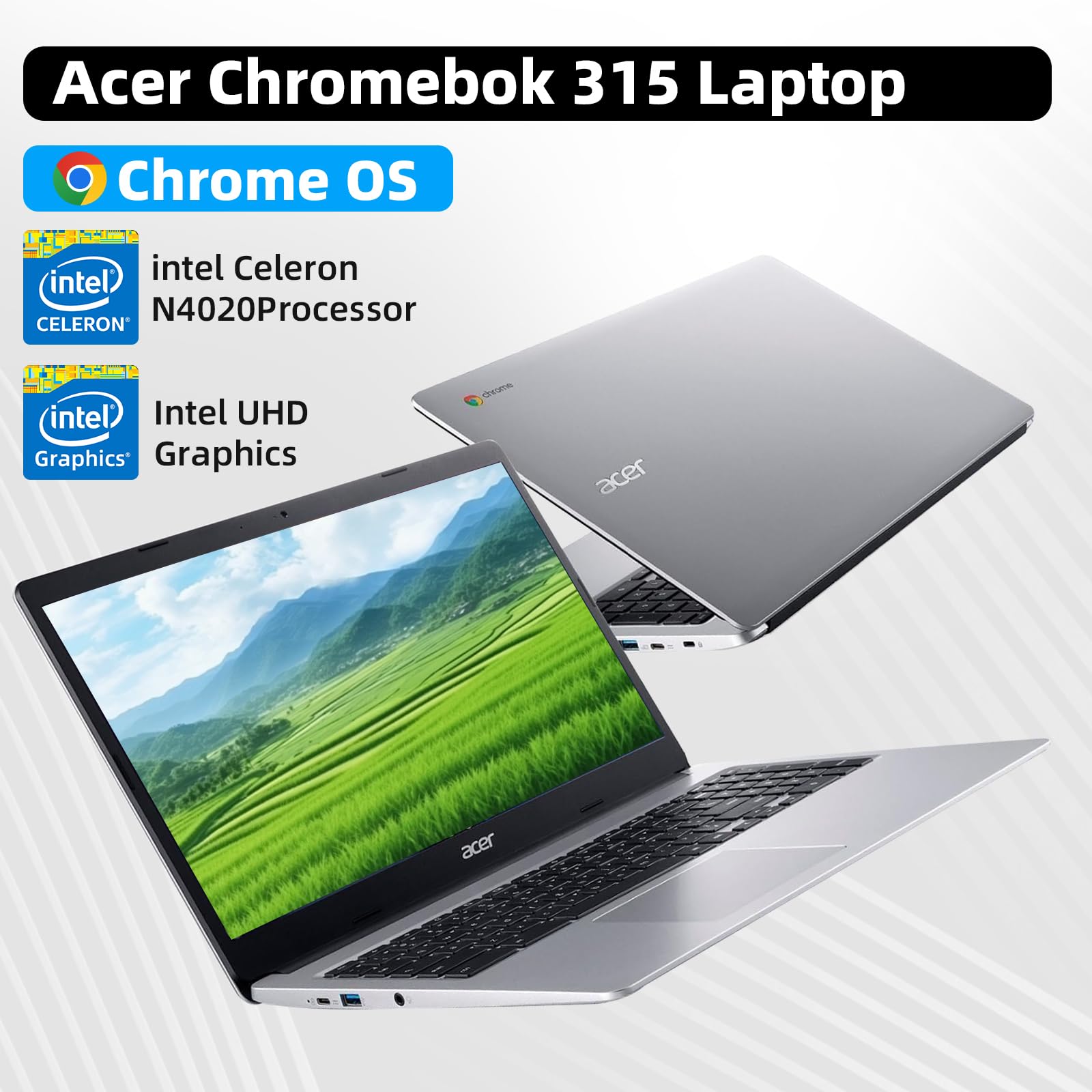 Foto 3 pulgar | Ordenador Portátil Acer Chromebook 315 2024 De 15,6 Pulgadas Intel Celeron De 4 Gb/64 Gb - Venta Internacional.