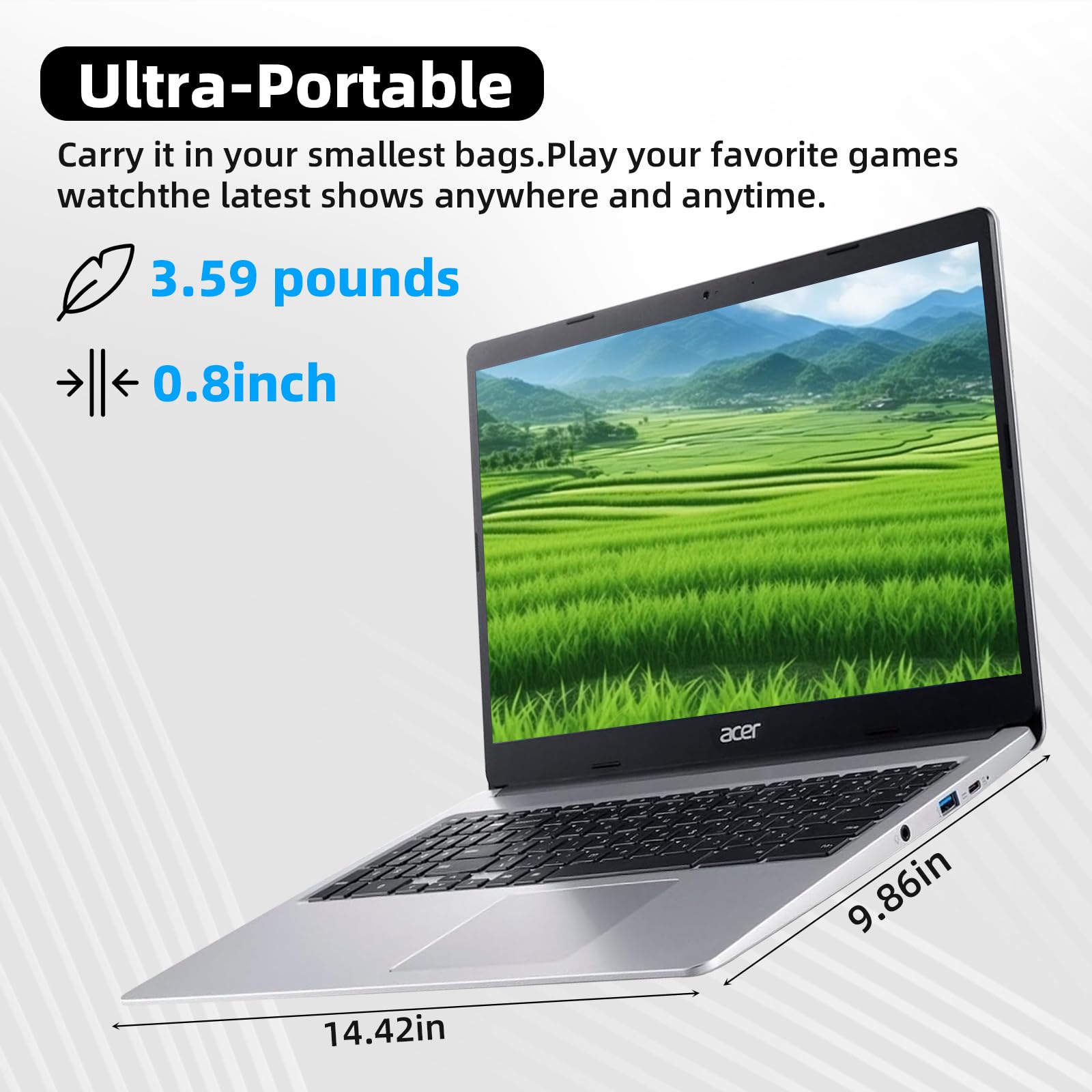 Foto 5 pulgar | Ordenador Portátil Acer Chromebook 315 2024 De 15,6 Pulgadas Intel Celeron De 4 Gb/64 Gb - Venta Internacional.