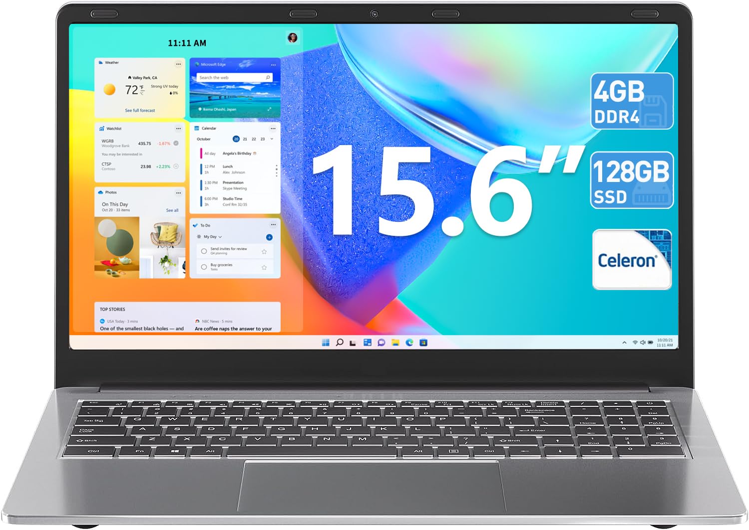 Foto 2 pulgar | Laptop Sgin Celeron Quad-core De 15.6 Pulgadas, 4 Gb De Ram, 128 Gb, Ssd, Plata - Venta Internacional.