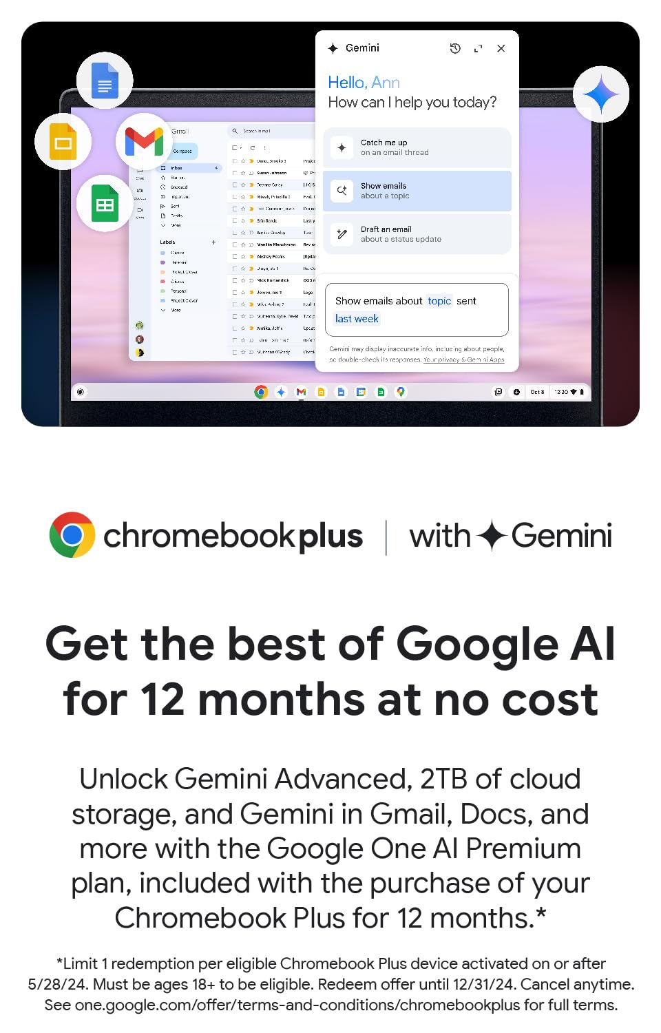 Foto 2 | Ordenador Portátil Acer Chromebook Plus 514 Cb514-3ht-r8rb 14 Pulgadas 8 Gb/128 Gb - Venta Internacional.