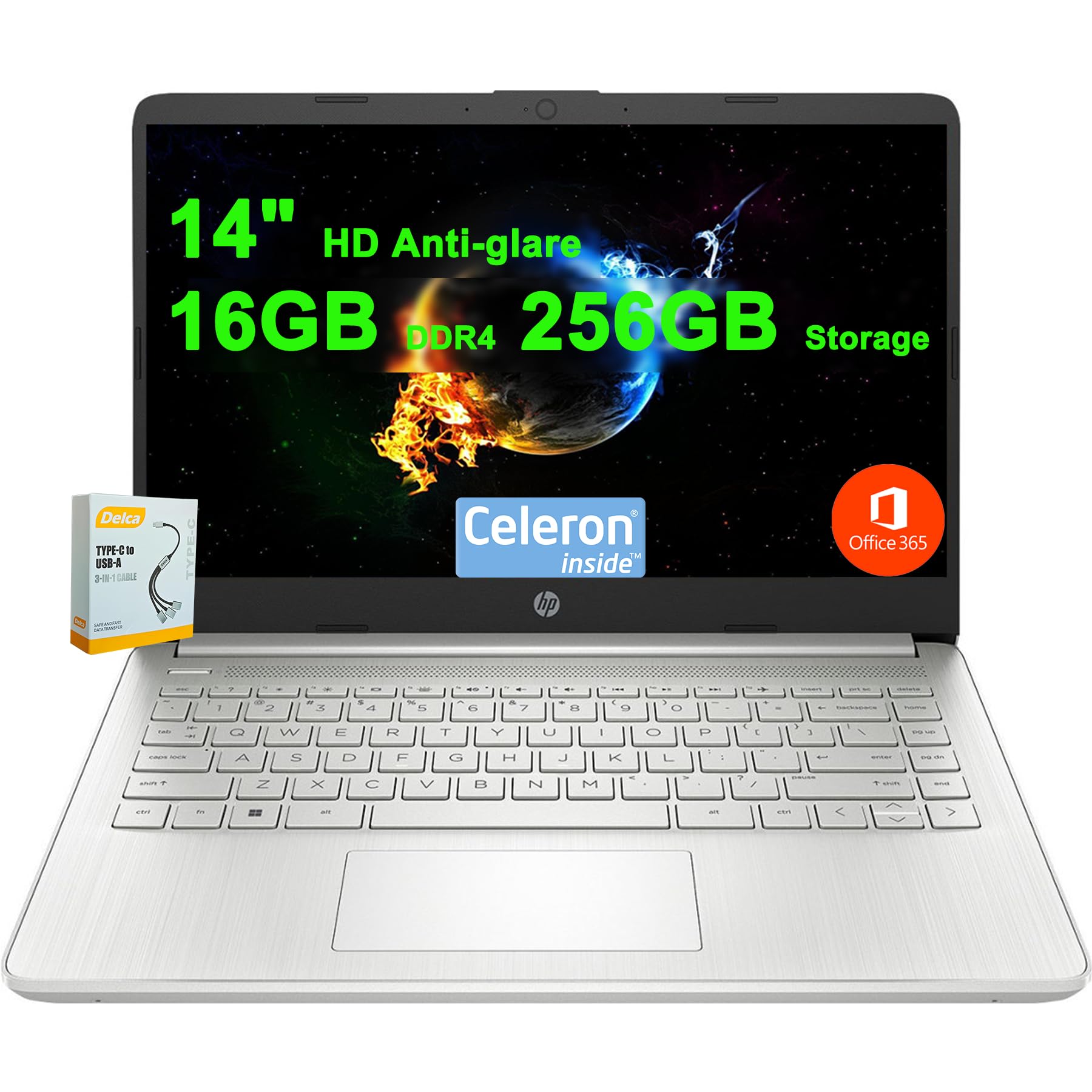 Foto 2 pulgar | Laptop Hp 14 Portátil Para Empresas Y Estudiantes De 14 Pulgadas, 16 Gb Y 128 Gb - Venta Internacional.
