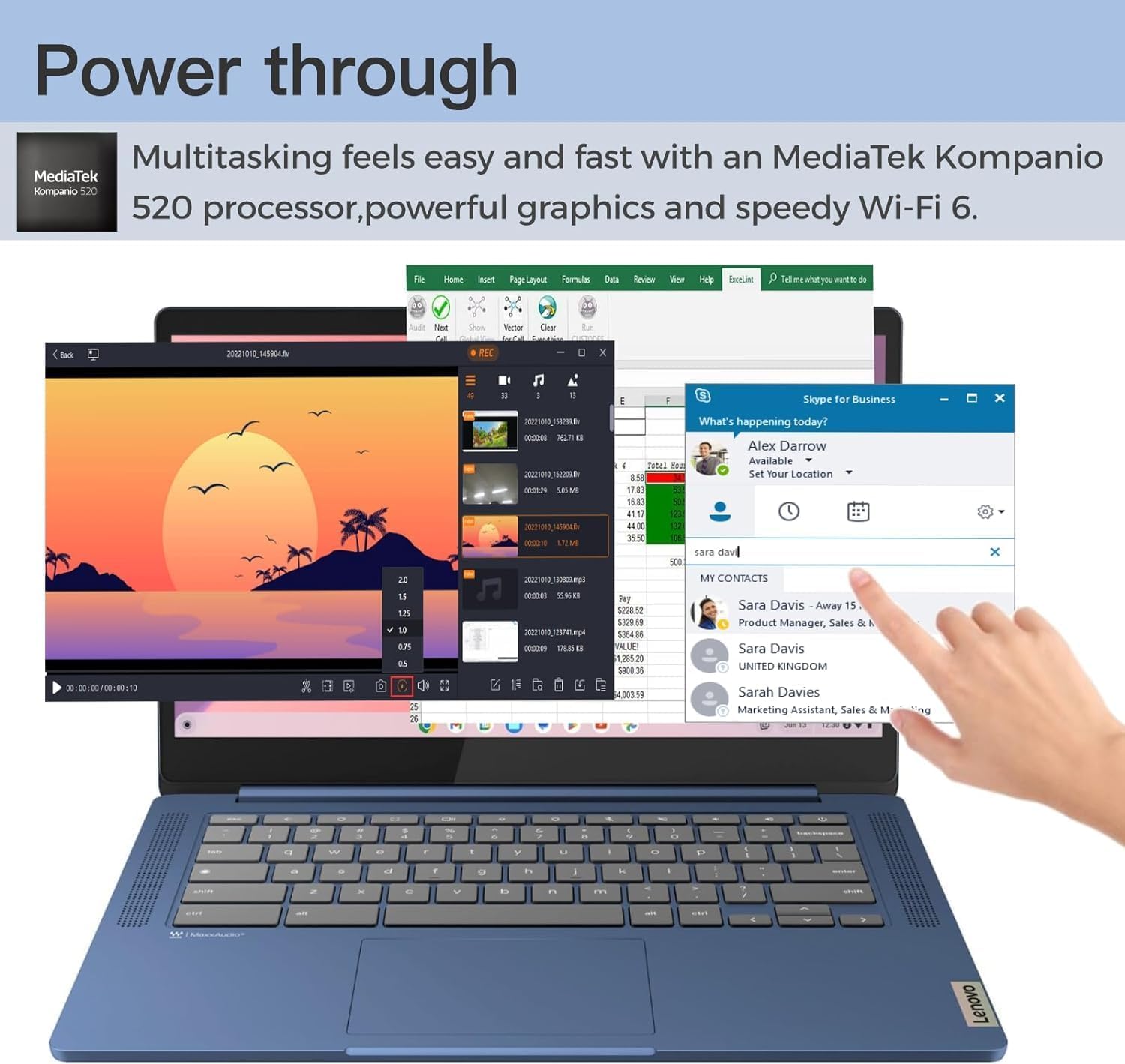 Foto 2 | Ordenador Portátil Lenovo 2024 Slim 3 Chromebook 14 Fhd Touch 4 Gb Ram 64 Gb - Venta Internacional.