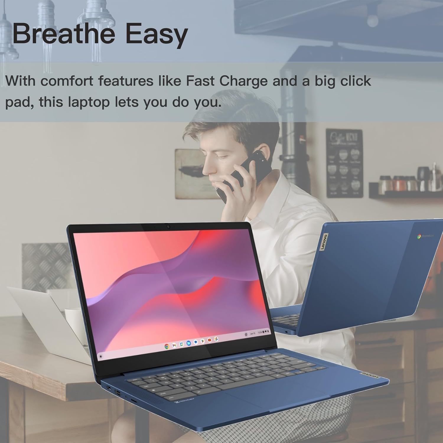 Foto 5 pulgar | Ordenador Portátil Lenovo 2024 Slim 3 Chromebook 14 Fhd Touch 4 Gb Ram 64 Gb - Venta Internacional.