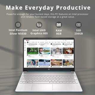 Foto 2 | Ordenador Portátil Hp 2022 15.6 Hd Brightview Intel Pentium 8 Gb Ram 256 Gb Ssd - Venta Internacional.