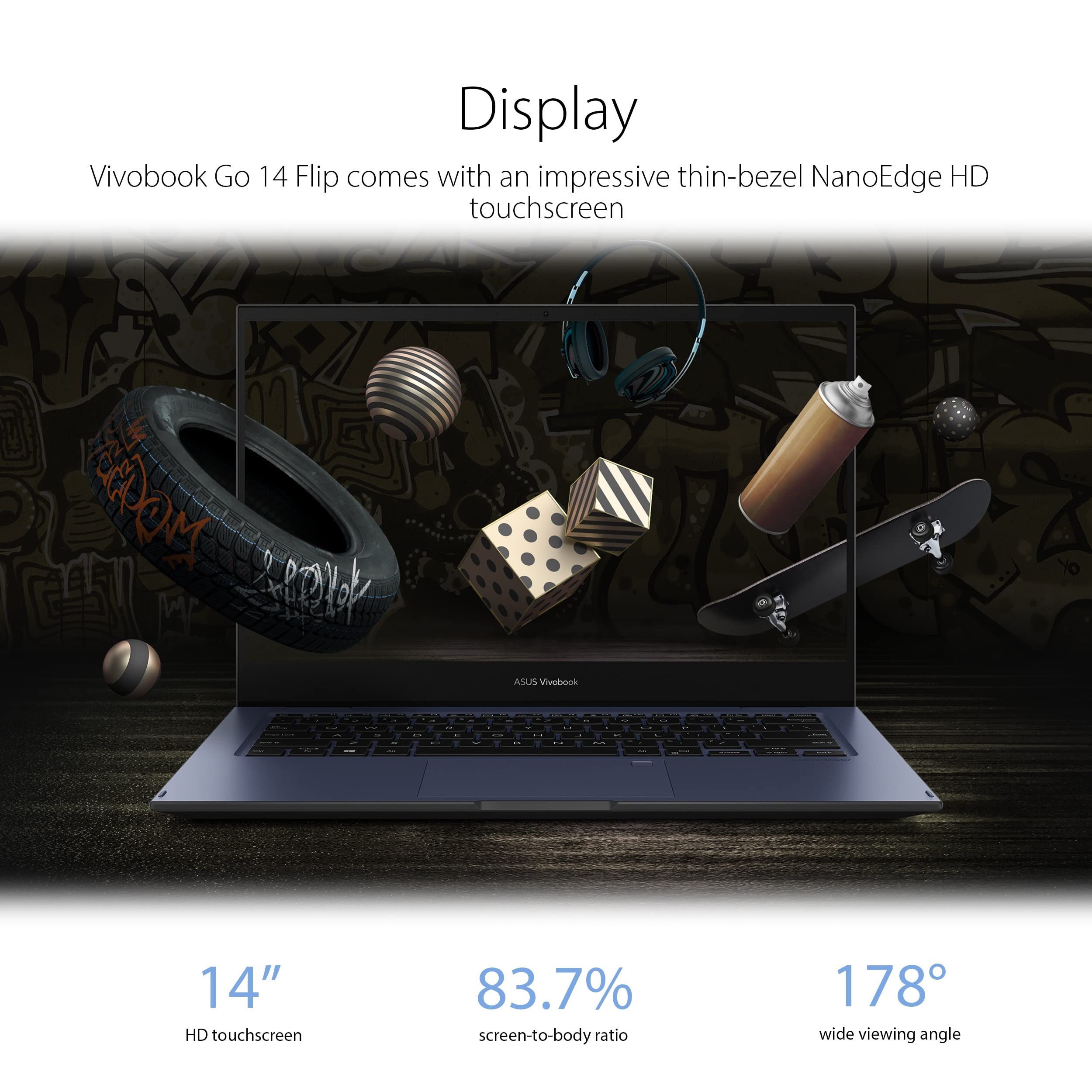 Foto 5 pulgar | Ordenador Portátil Asus Vivobook Go 14 Flip 2 En 1, 14 Pulgadas, 4 Gb De Ram, 64 Gb, Ssd - Venta Internacional.