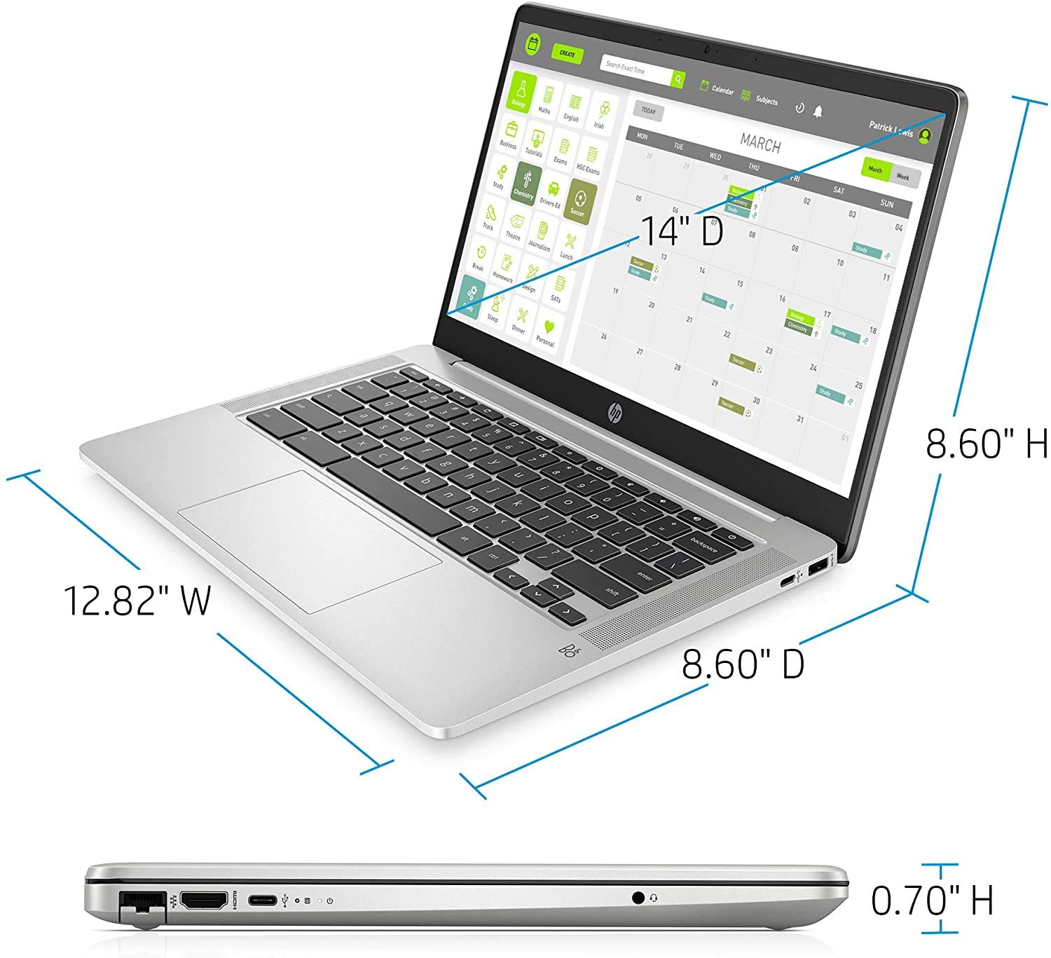 Foto 4 pulgar | Computadora Portátil Hp Chromebook Con Pantalla Táctil Hd De 14 Pulgadas, 4 Gb De Ram, 32 Gb - Venta Internacional.