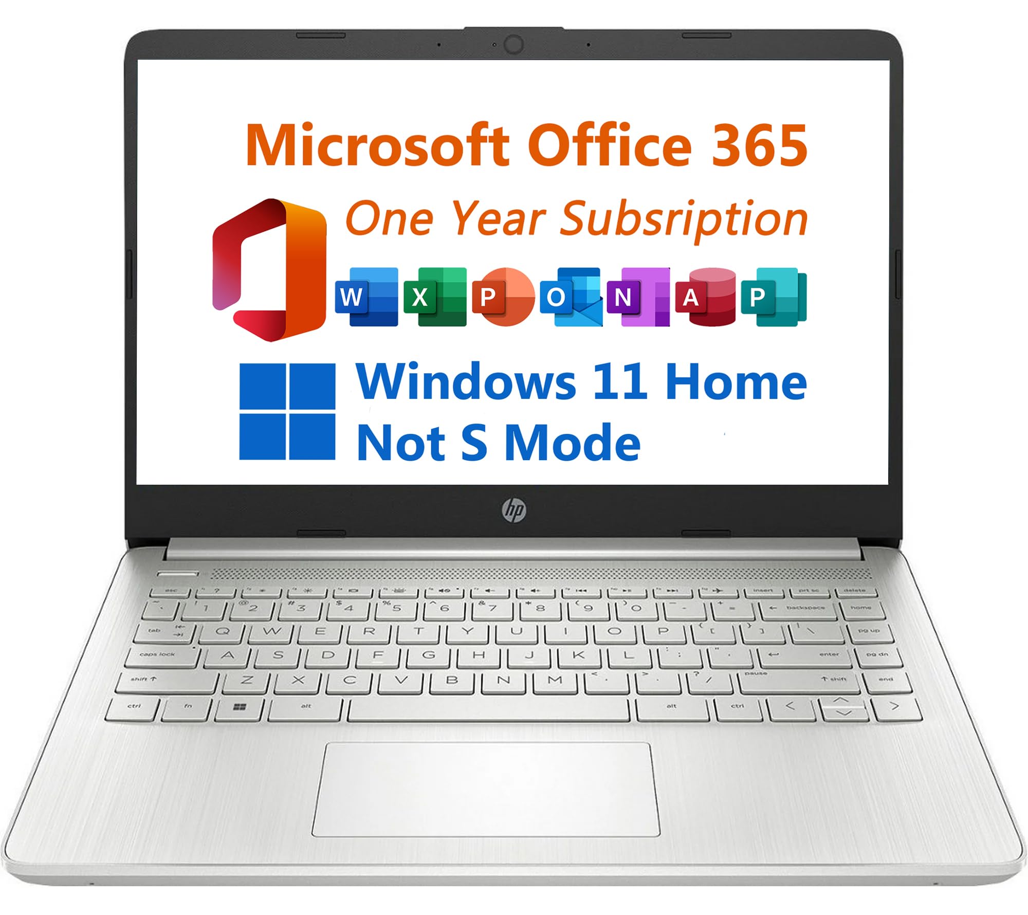 Foto 1 | Ordenador Portátil Hp 14 Office 365 De Un Año, Intel Celeron N4120, 16 Gb De Ram - Venta Internacional.