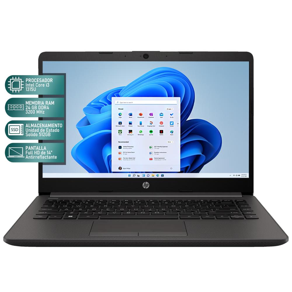 Foto 3 pulgar | Laptop Hp 240r G9 Intel Core I3 1315u 24gb Ram 512gb Ssd 14'' Windows 11 Home Teclado En Español + Mouse Dxt
