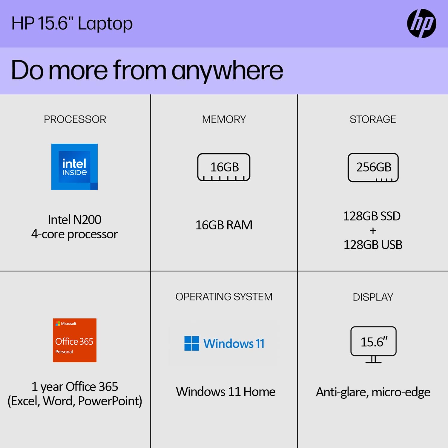 Foto 3 pulgar | Laptop Hp Essential Intel N200 De 15.6 Pulgadas, 4 Núcleos, 16 Gb Y 256 Gb - Venta Internacional.