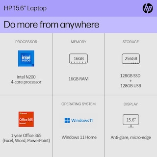 Foto 2 | Laptop Hp Essential Intel N200 De 15.6 Pulgadas, 4 Núcleos, 16 Gb Y 256 Gb - Venta Internacional.