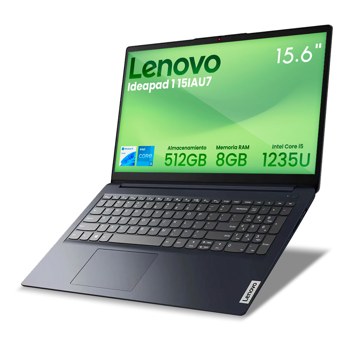Foto 6 | Combo Laptop Lenovo Ideapad 1 15iau7 Intel Ci5-1235u 8gb 512gb Touch Ssd W11h Azul + Audifonos Bluetooth