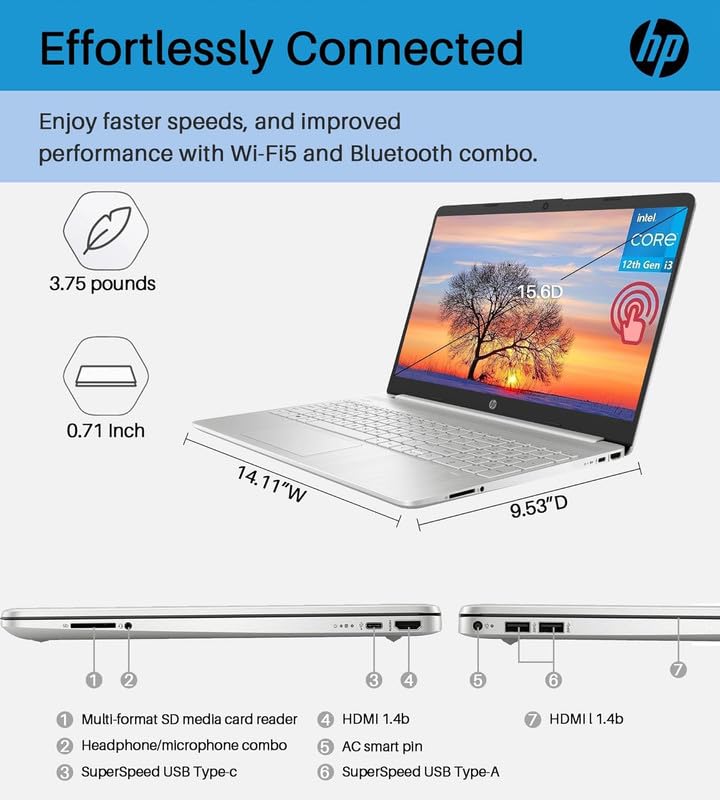 Foto 5 pulgar | Ordenador Portátil Hp Pavilion 15.6 Hd Con Pantalla Táctil 2024 I3 De 12 Gb Y 256 Gb Ssd - Venta Internacional.