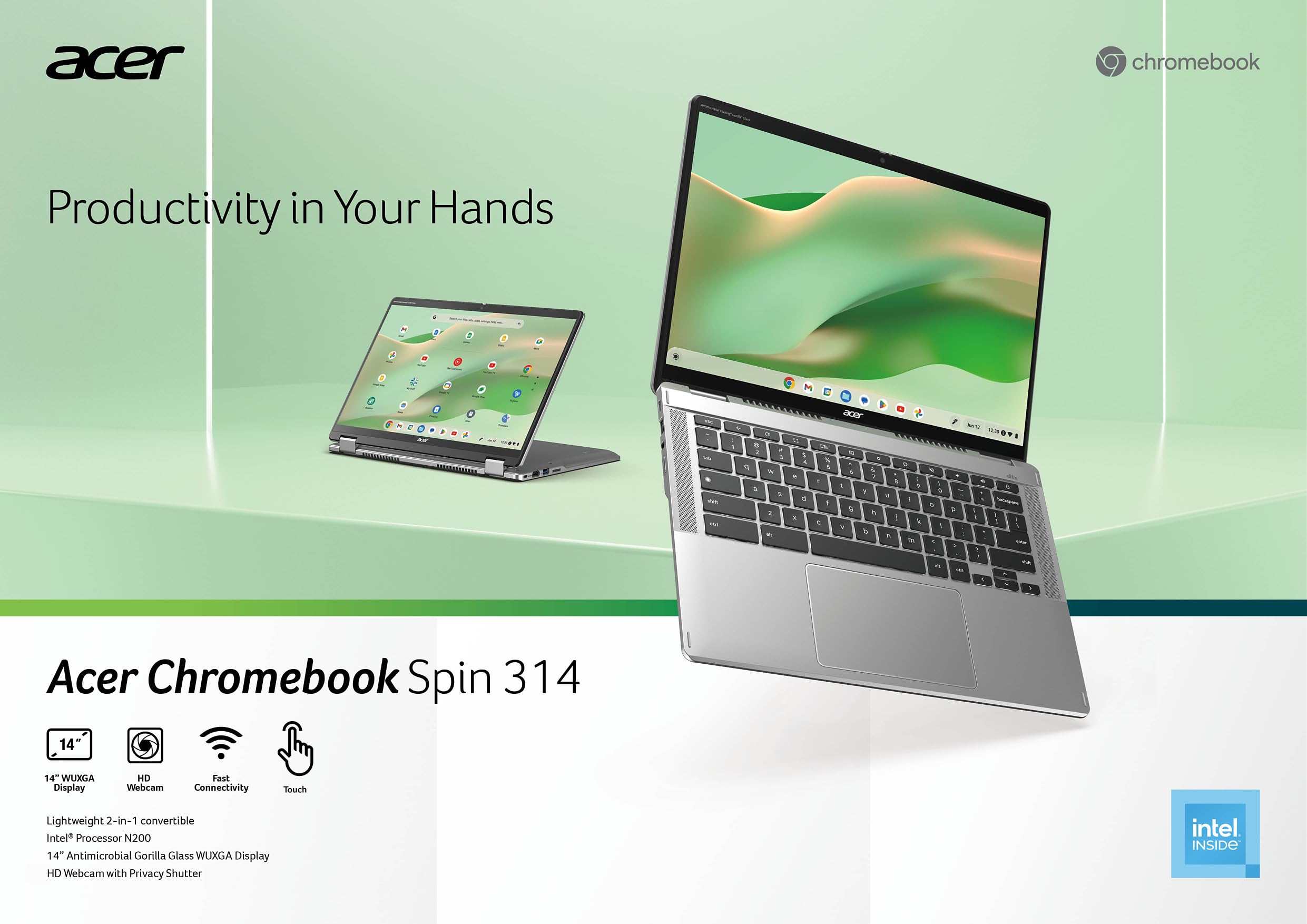 Foto 7 pulgar | Ordenador Portátil Acer Chromebook Spin 314 Cp314-2hn-p3ar 14 Pulgadas  4 Gb/64 Gb - Venta Internacional.