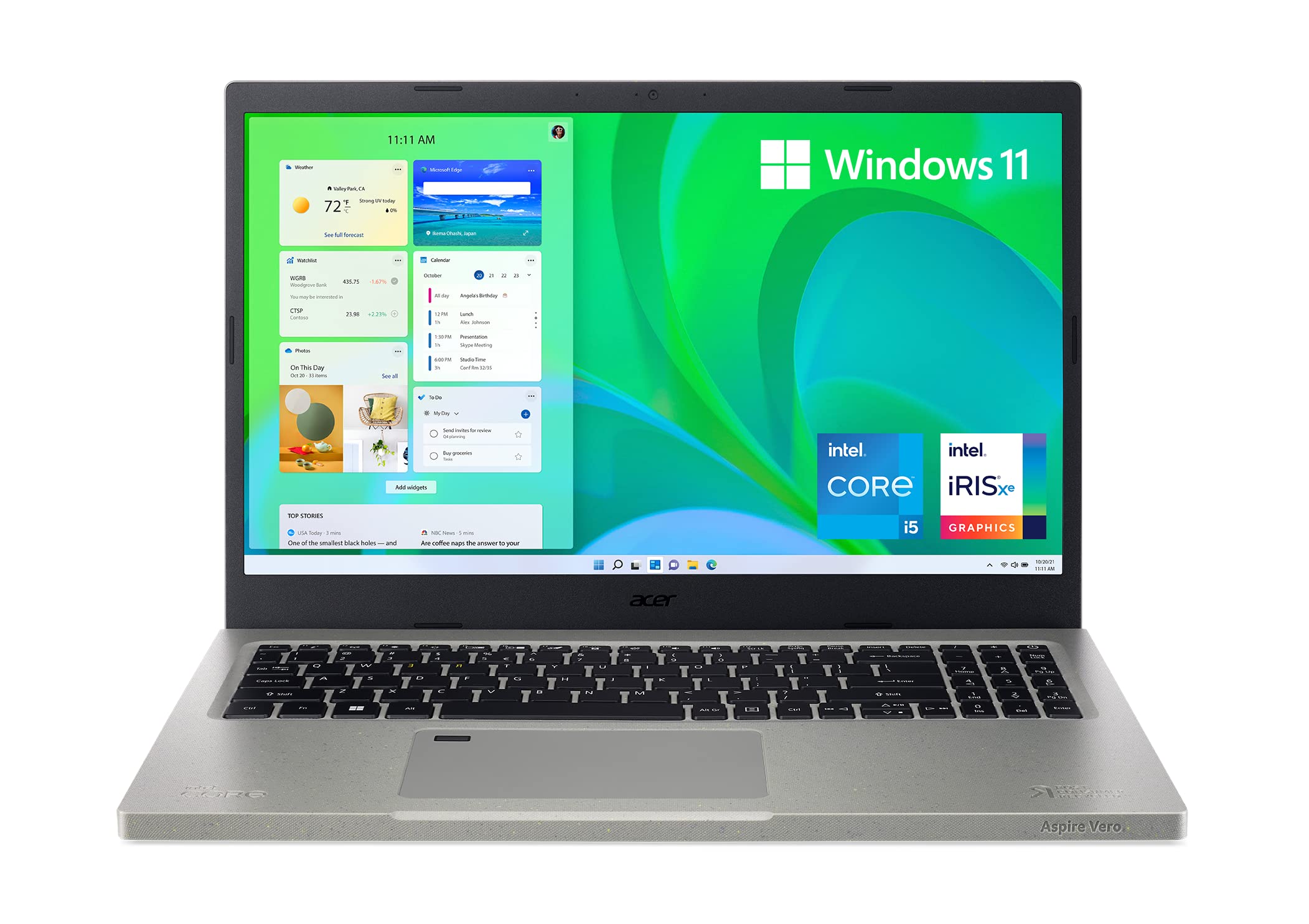 Ordenador Portátil Acer Aspire Vero Av15-51-5155  Color Verde  15 6 Pulgadas  8 Gb/256 Gb - Venta Internacional.