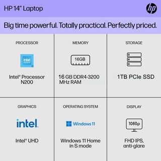 Foto 2 | Ordenador Portátil Hp 14 Ips Fhd Con Pantalla De 16 Gb De Ram 1 Tb Ssd Windows 11s - Venta Internacional.