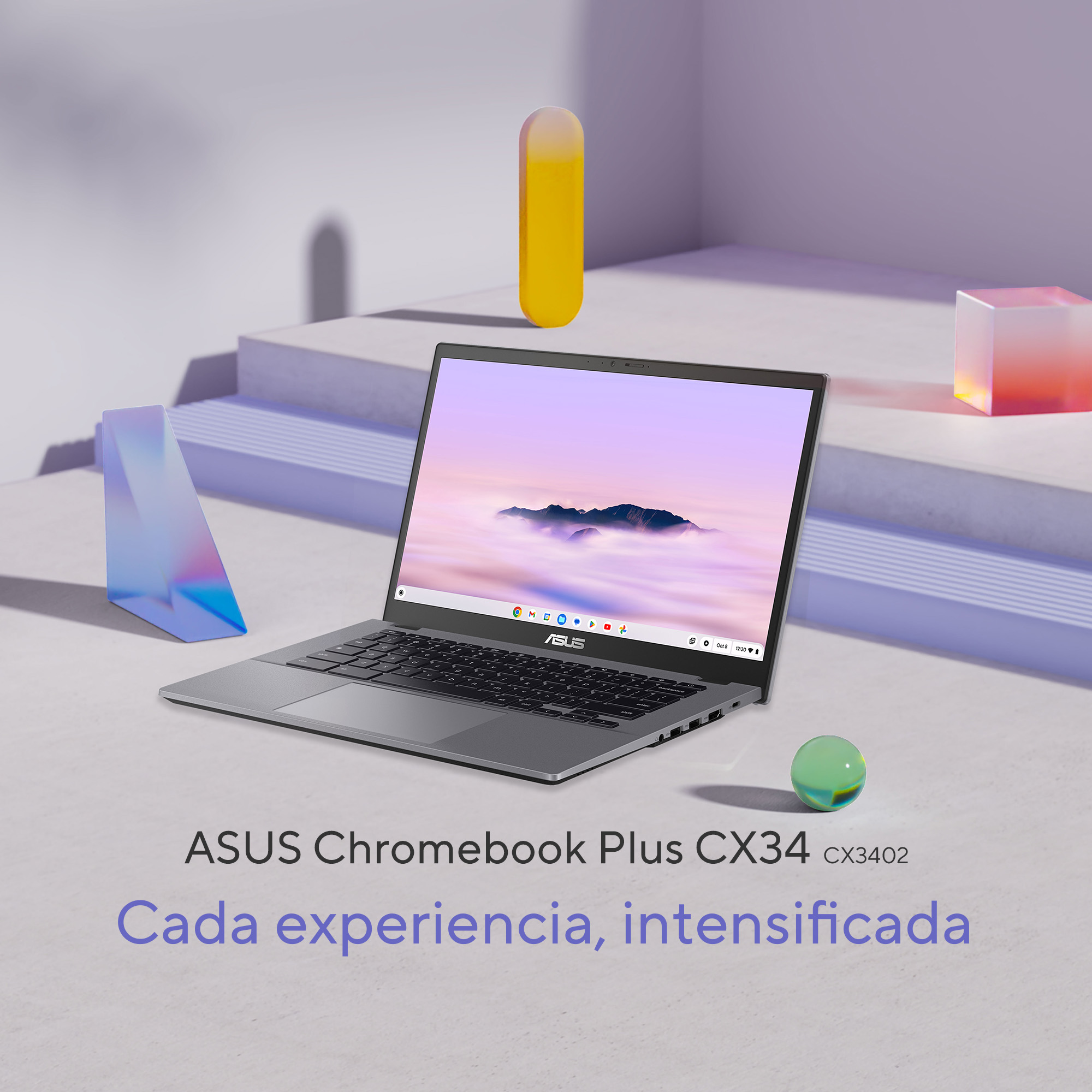 Foto 8 pulgar | Laptop Asus Chromebook Plus Cx34 cx3402 Intel Core i3 8GB 256G UFS Pantalla Táctil 15.6" FHD Gris