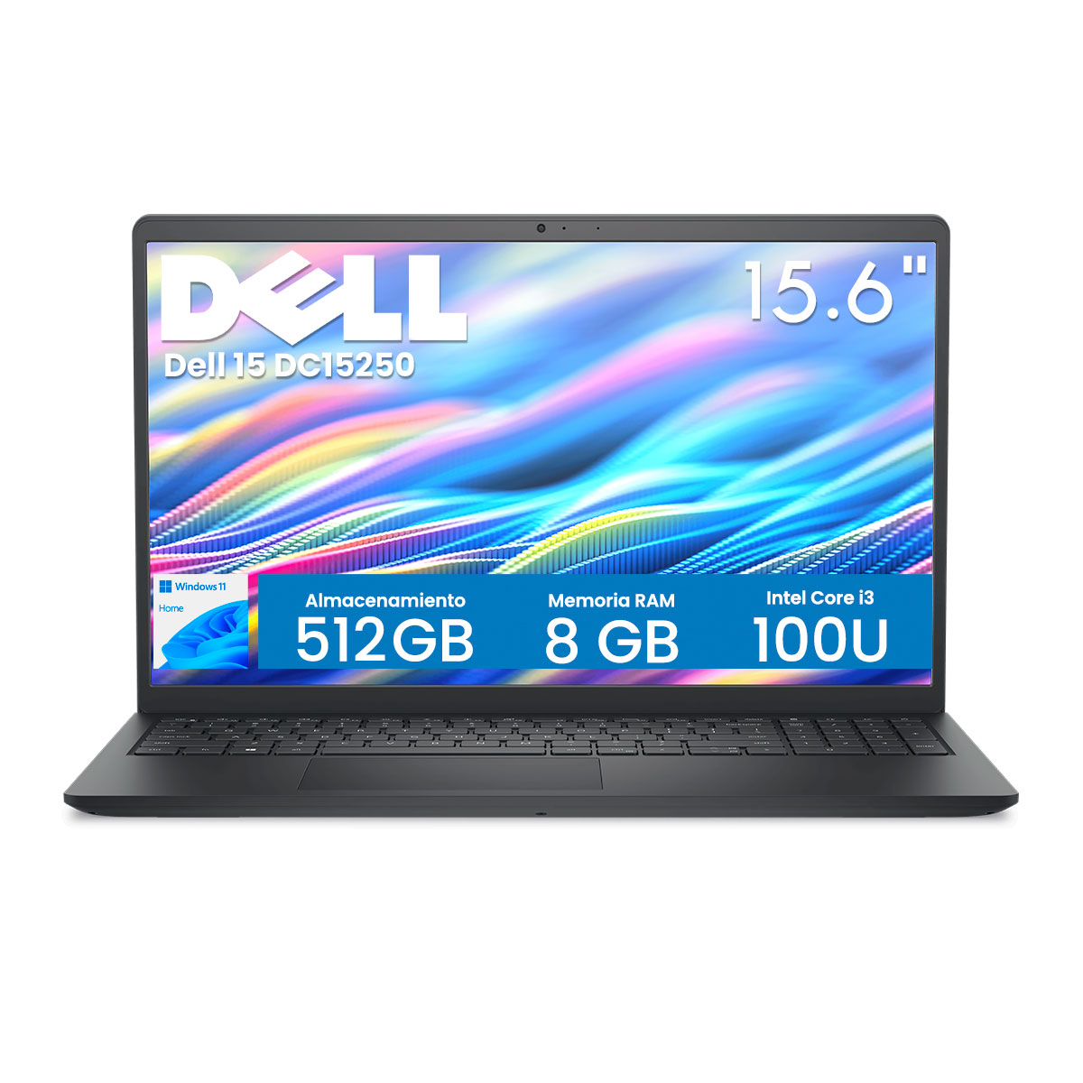 Foto 2 pulgar | Laptop Dell 15 Dc15250 Intel Core I3-100u 6c 8gb Ram 512gb Ssd 15.6'' Fhd Windows 11 Negro Carbón